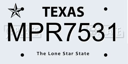MPR7531 Texas License Plate
