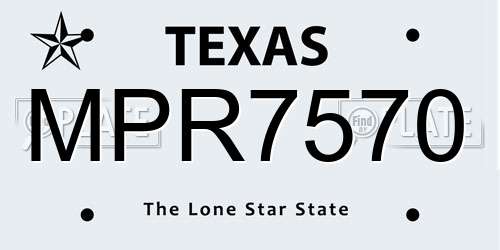 MPR7570 Texas License Plate