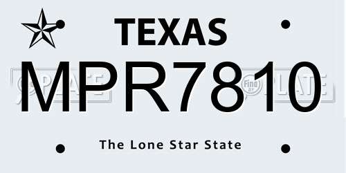 MPR7810 Texas License Plate