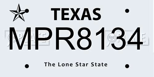MPR8134 Texas License Plate