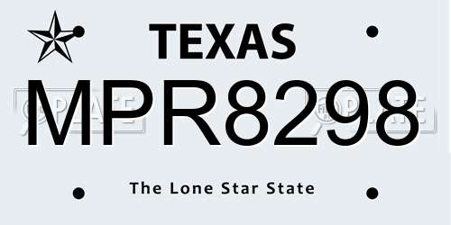 MPR8298 Texas License Plate