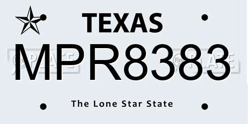 MPR8383 Texas License Plate