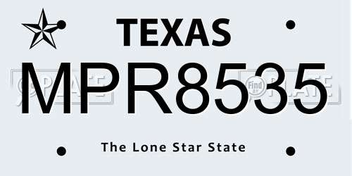 MPR8535 Texas License Plate