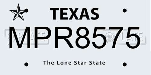 MPR8575 Texas License Plate