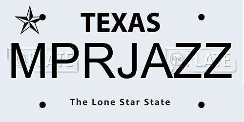 MPRJAZZ Texas License Plate