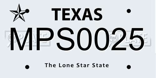 MPS0025 Texas License Plate