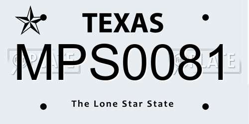 MPS0081 Texas License Plate