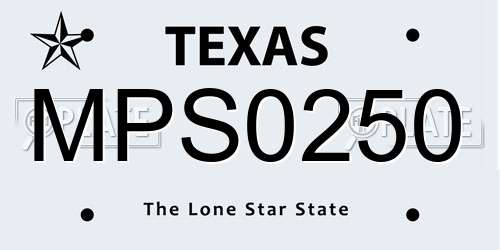 MPS0250 Texas License Plate