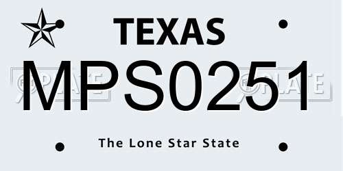 MPS0251 Texas License Plate