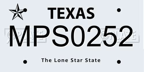 MPS0252 Texas License Plate