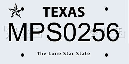 MPS0256 Texas License Plate