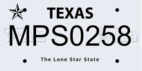 MPS0258 Texas License Plate