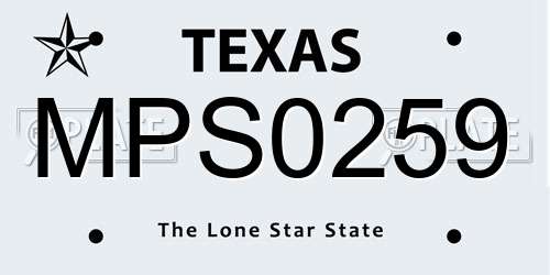 MPS0259 Texas License Plate