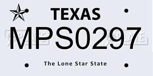 MPS0297 Texas License Plate