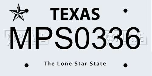 MPS0336 Texas License Plate