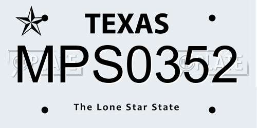 MPS0352 Texas License Plate