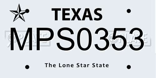 MPS0353 Texas License Plate