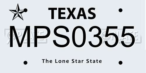 MPS0355 Texas License Plate