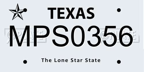MPS0356 Texas License Plate