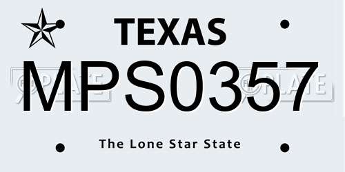MPS0357 Texas License Plate