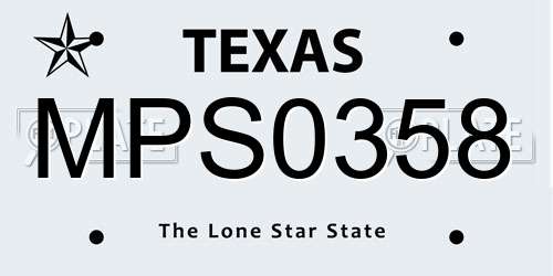 MPS0358 Texas License Plate