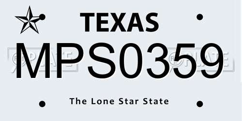 MPS0359 Texas License Plate