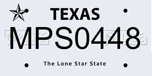 MPS0448 Texas License Plate