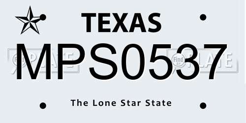 MPS0537 Texas License Plate