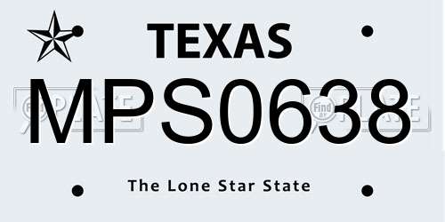 MPS0638 Texas License Plate