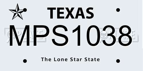 MPS1038 Texas License Plate