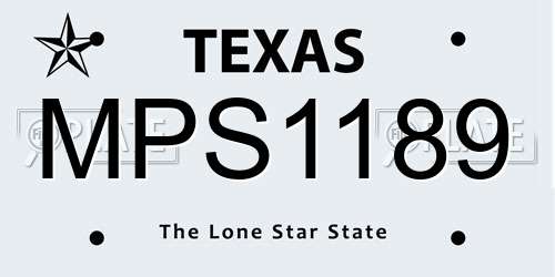 MPS1189 Texas License Plate