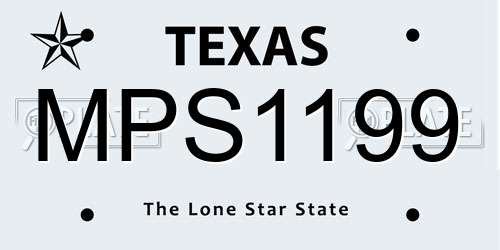 MPS1199 Texas License Plate
