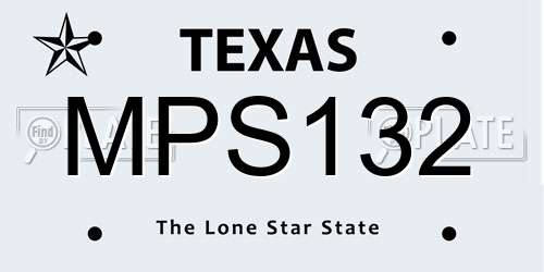 MPS132 Texas License Plate