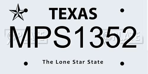 MPS1352 Texas License Plate