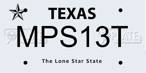 MPS13T Texas License Plate