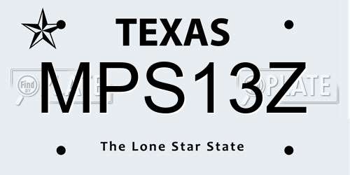 MPS13Z Texas License Plate