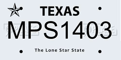 MPS1403 Texas License Plate
