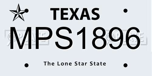 MPS1896 Texas License Plate