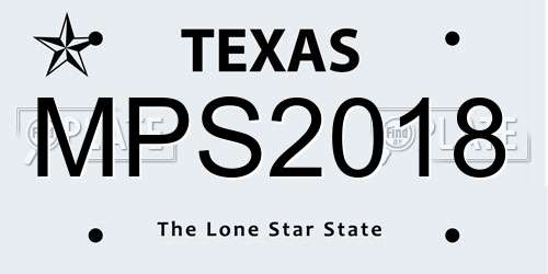 MPS2018 Texas License Plate