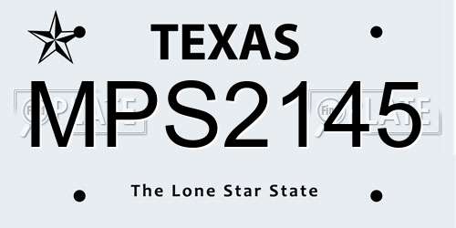 MPS2145 Texas License Plate