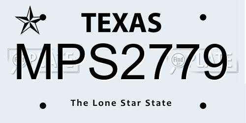 MPS2779 Texas License Plate