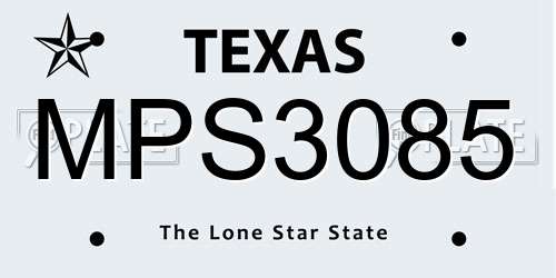 MPS3085 Texas License Plate