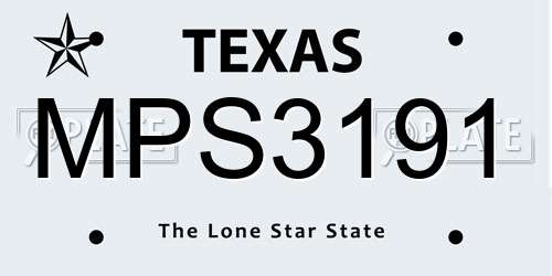 MPS3191 Texas License Plate