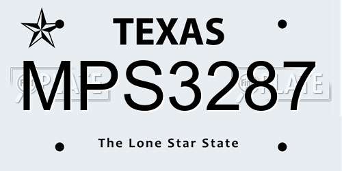 MPS3287 Texas License Plate