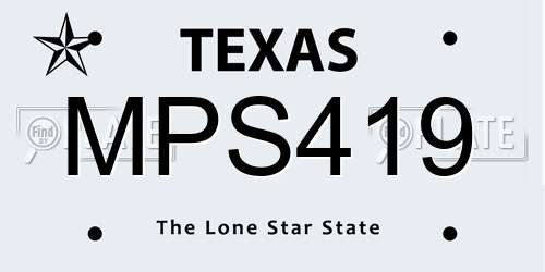 MPS419 Texas License Plate