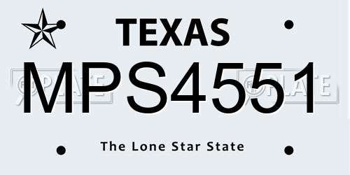 MPS4551 Texas License Plate