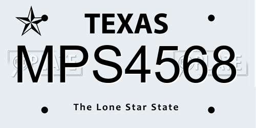 MPS4568 Texas License Plate
