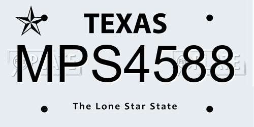 MPS4588 Texas License Plate
