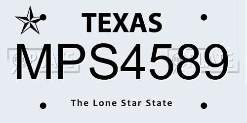 MPS4589 Texas License Plate