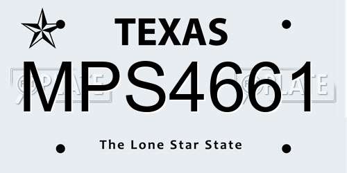 MPS4661 Texas License Plate